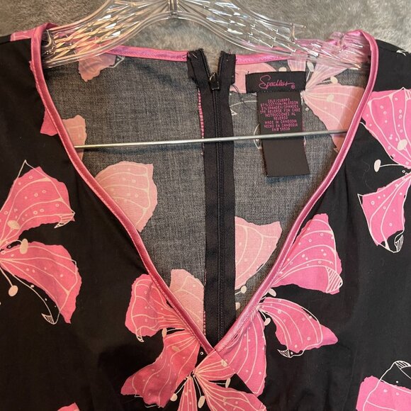 Speechless Juniors Floral Retro Babydoll Scalloped Hem Fit Flare Midi Dress 3 - Picture 5 of 14